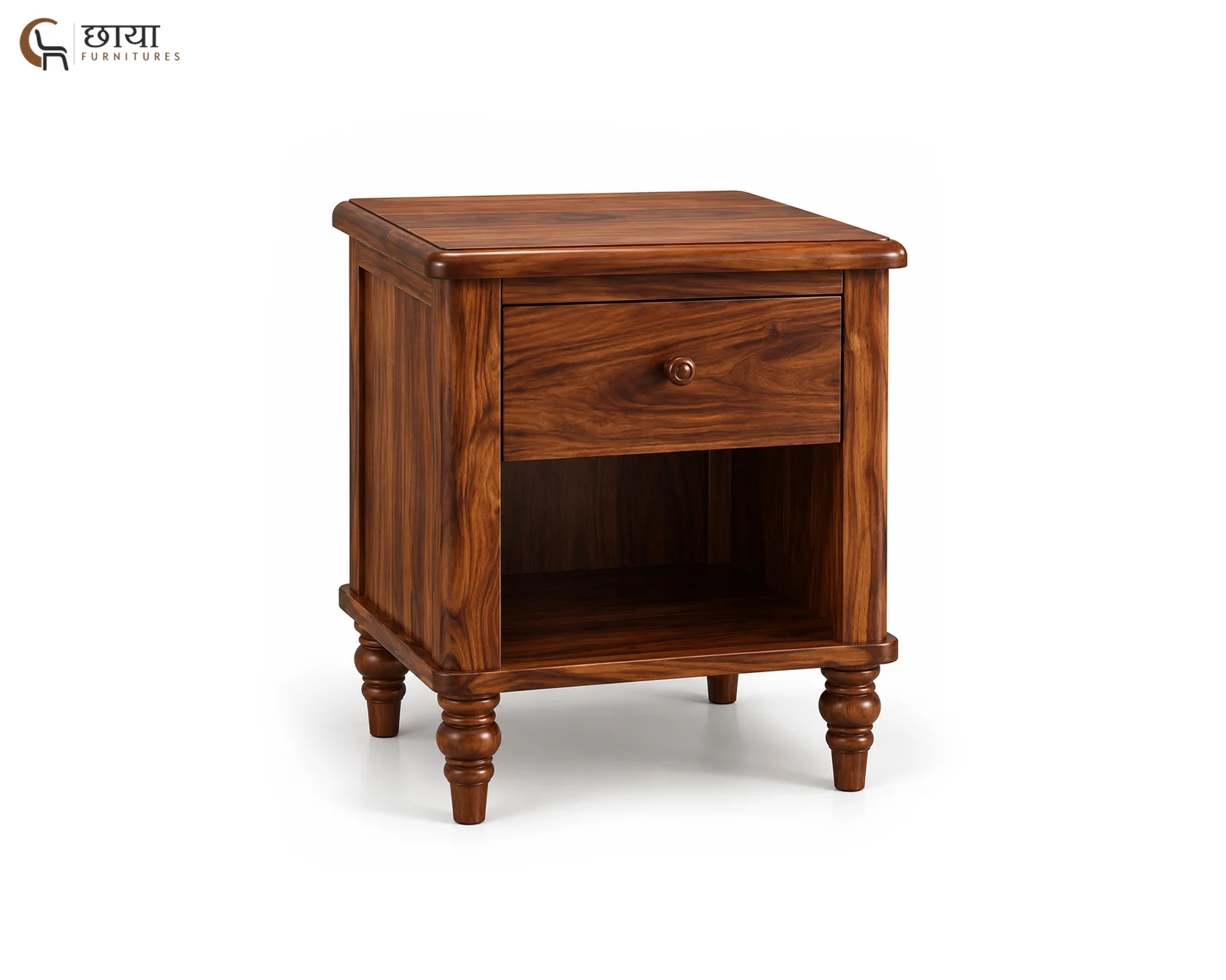 Rajveer Bedside Table (Honey Finish) — 5