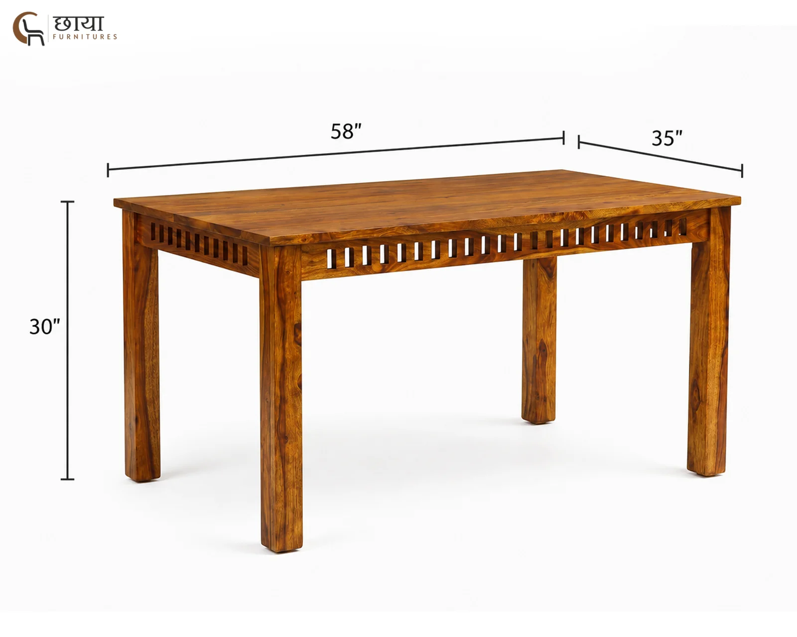 Haven 6 Seater Dining Table Set (Honey Finish) — 17