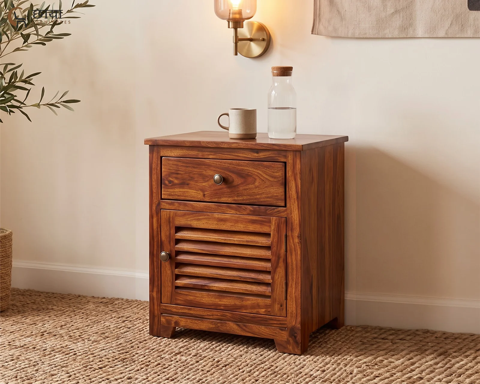 Riyasat Bedside Table (Honey Finish) — front (1)