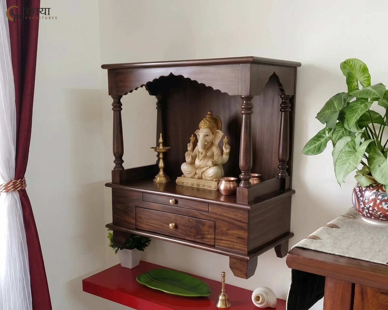 Aradhya Home Temple (Walnut Finish) — front (1)