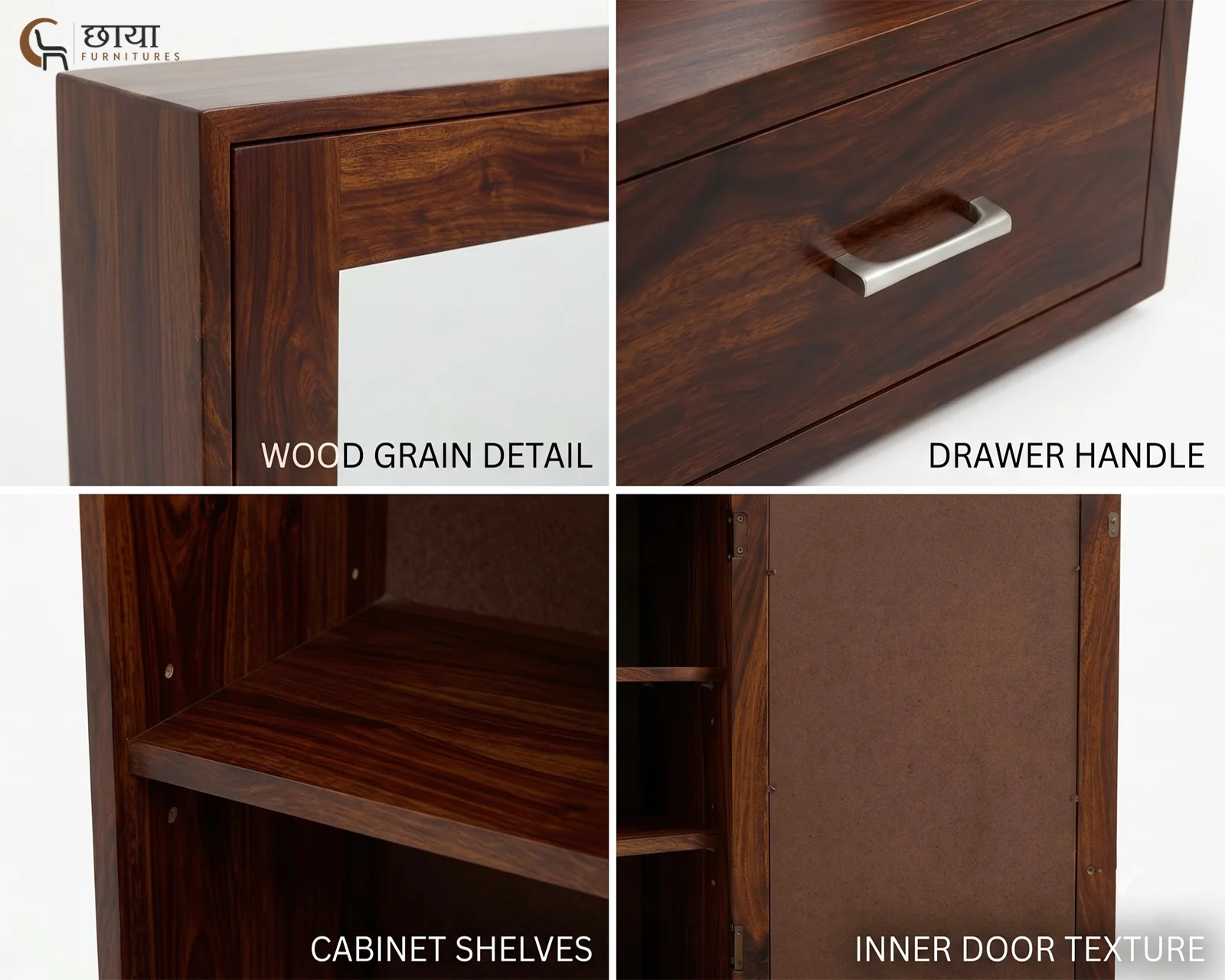 Aarav Sheesham Wood Dressing Table (Walnut Finish) — 14