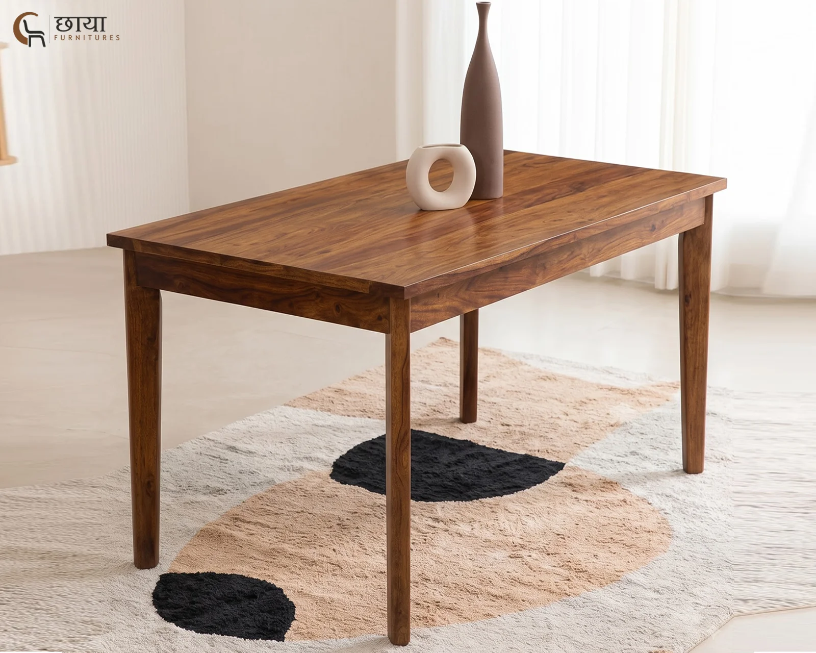 Aangan 6 Seater Dining Table (Honey Finish) — 08
