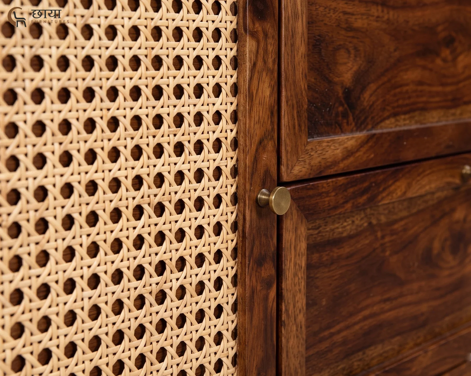 Avora TV Unit (Honey Finish) — closeup (3)