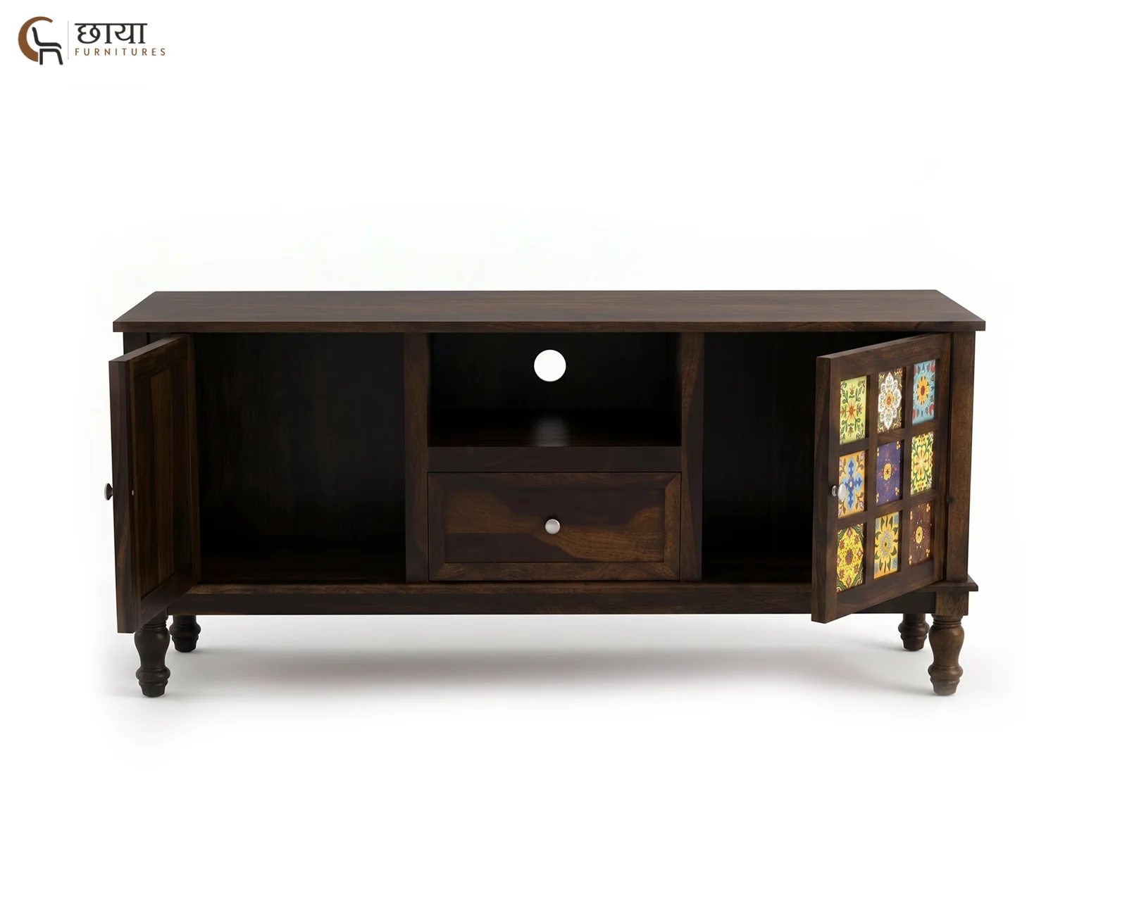 Alvara TV Unit (Walnut Finish) — 8