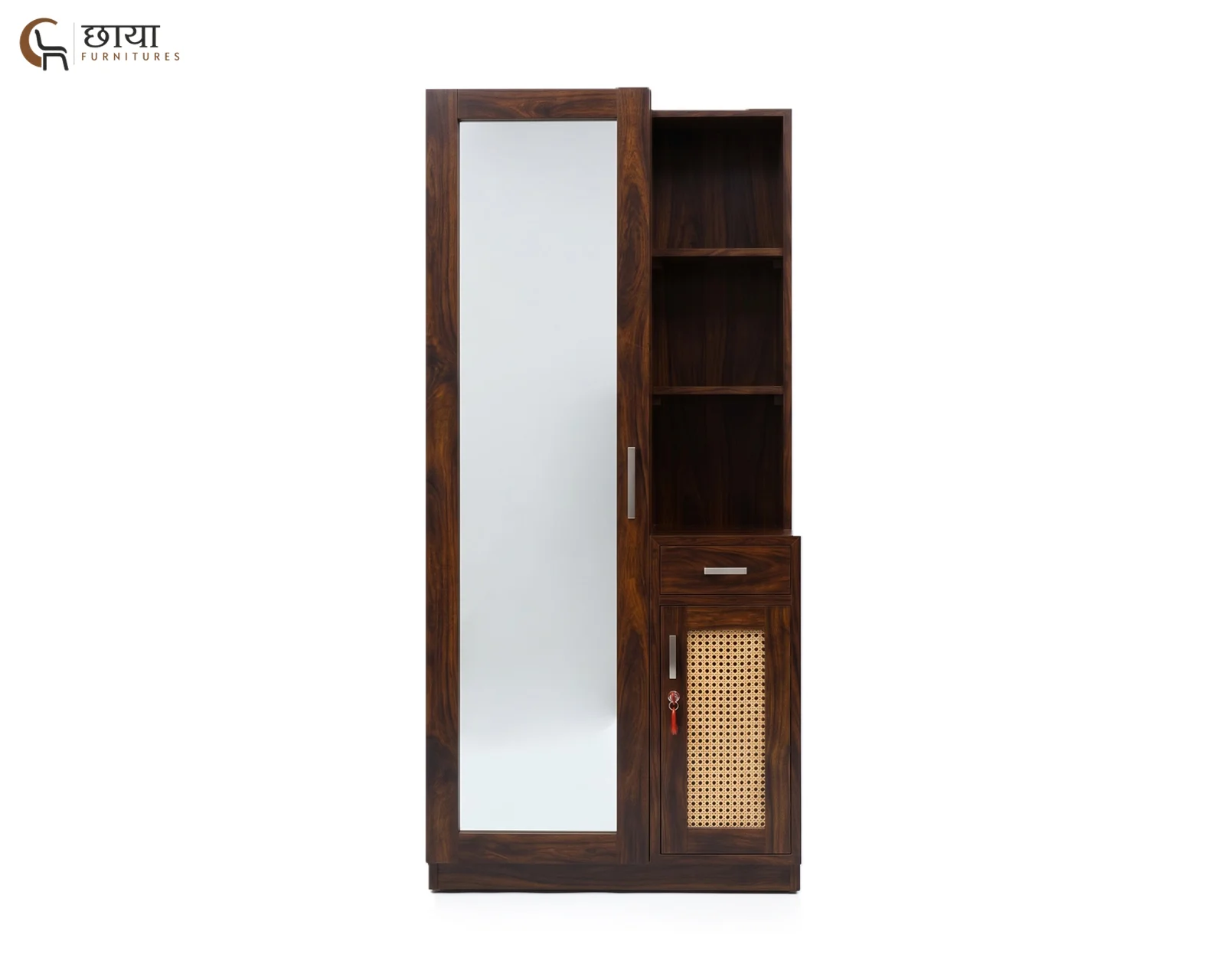 Aranya Sheesham Wood Dressing Table with Mirror (Walnut Finish) — 7