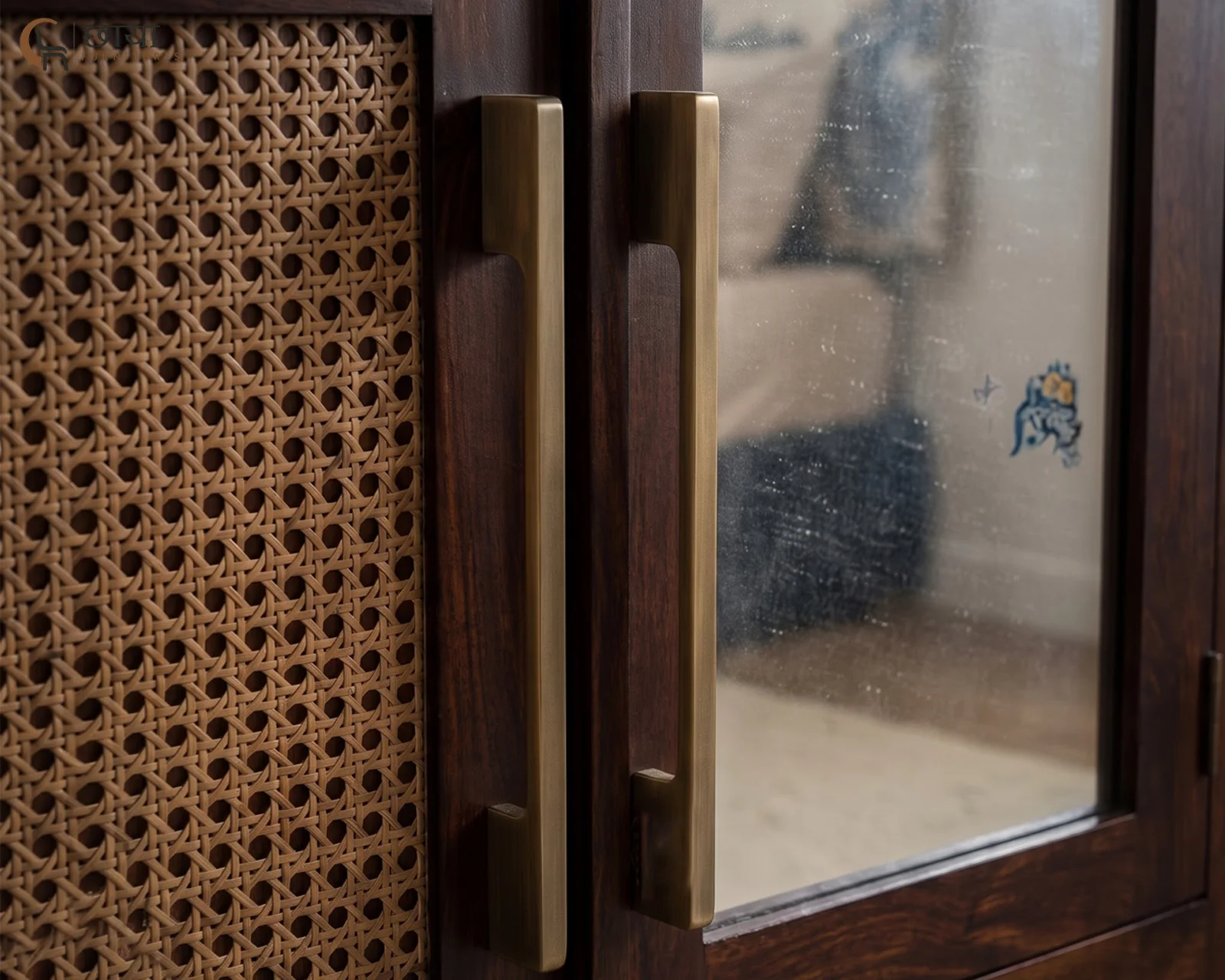 Rabel 2 Door Wardrobe With Mirror (Walnut Finish) — 19