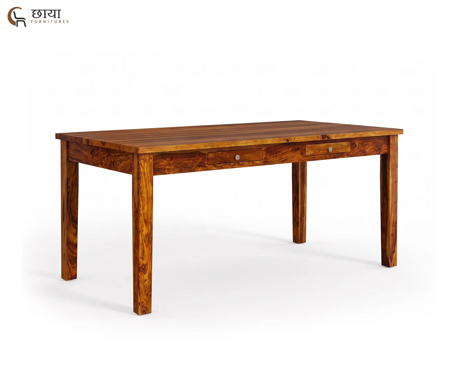 Riwaaz 6 Seater Dining Table (Honey Finish) — 8