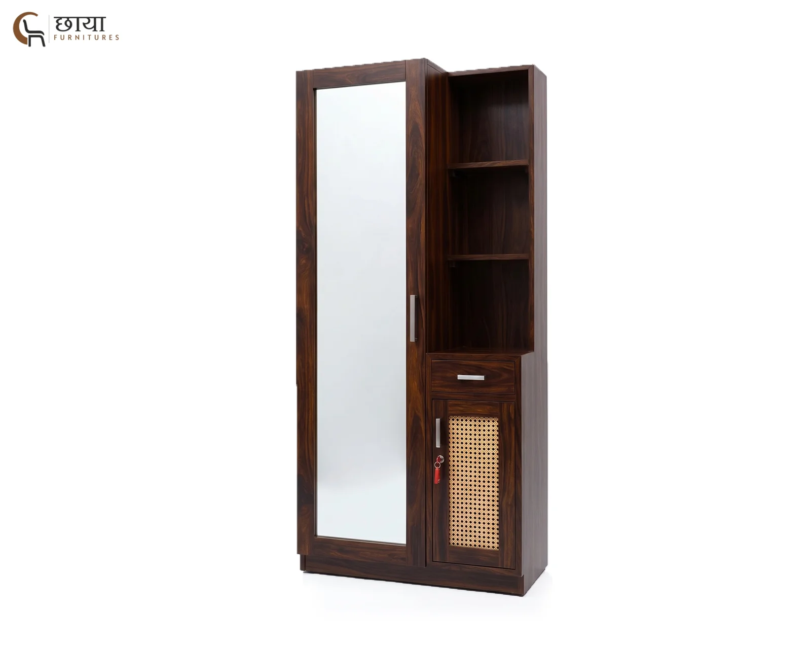 Aranya Sheesham Wood Dressing Table with Mirror (Walnut Finish) — 10