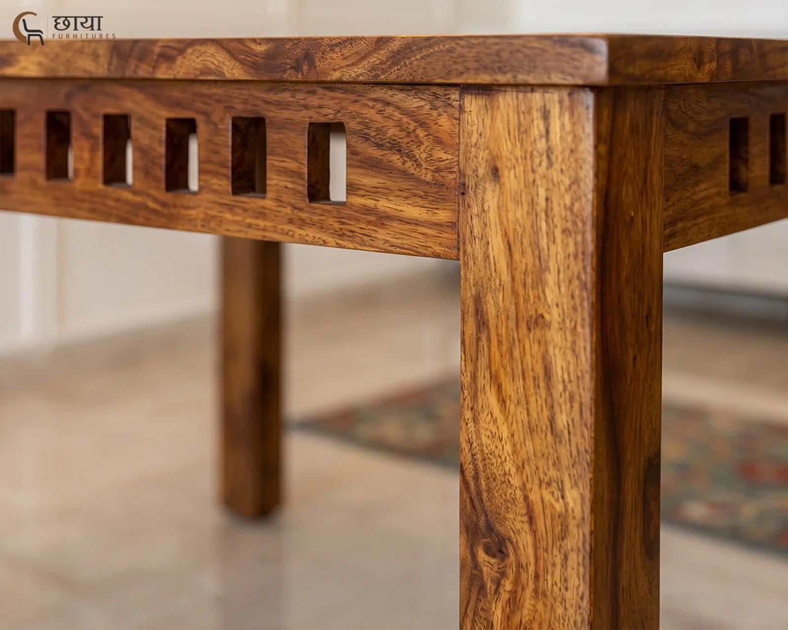 Haven 6 Seater Dining Table Set (Honey Finish) — 9
