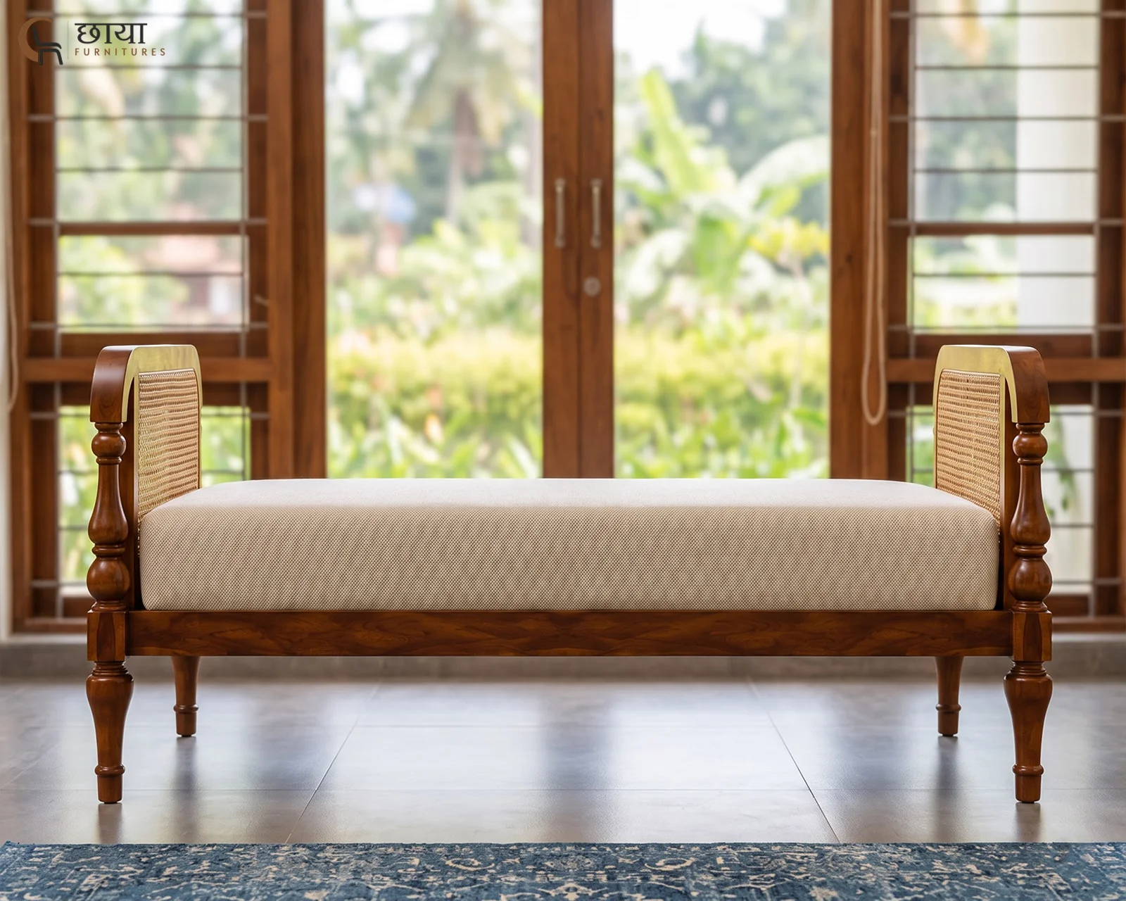 Aarohi Rattan Bench (Honey Finish) — 10