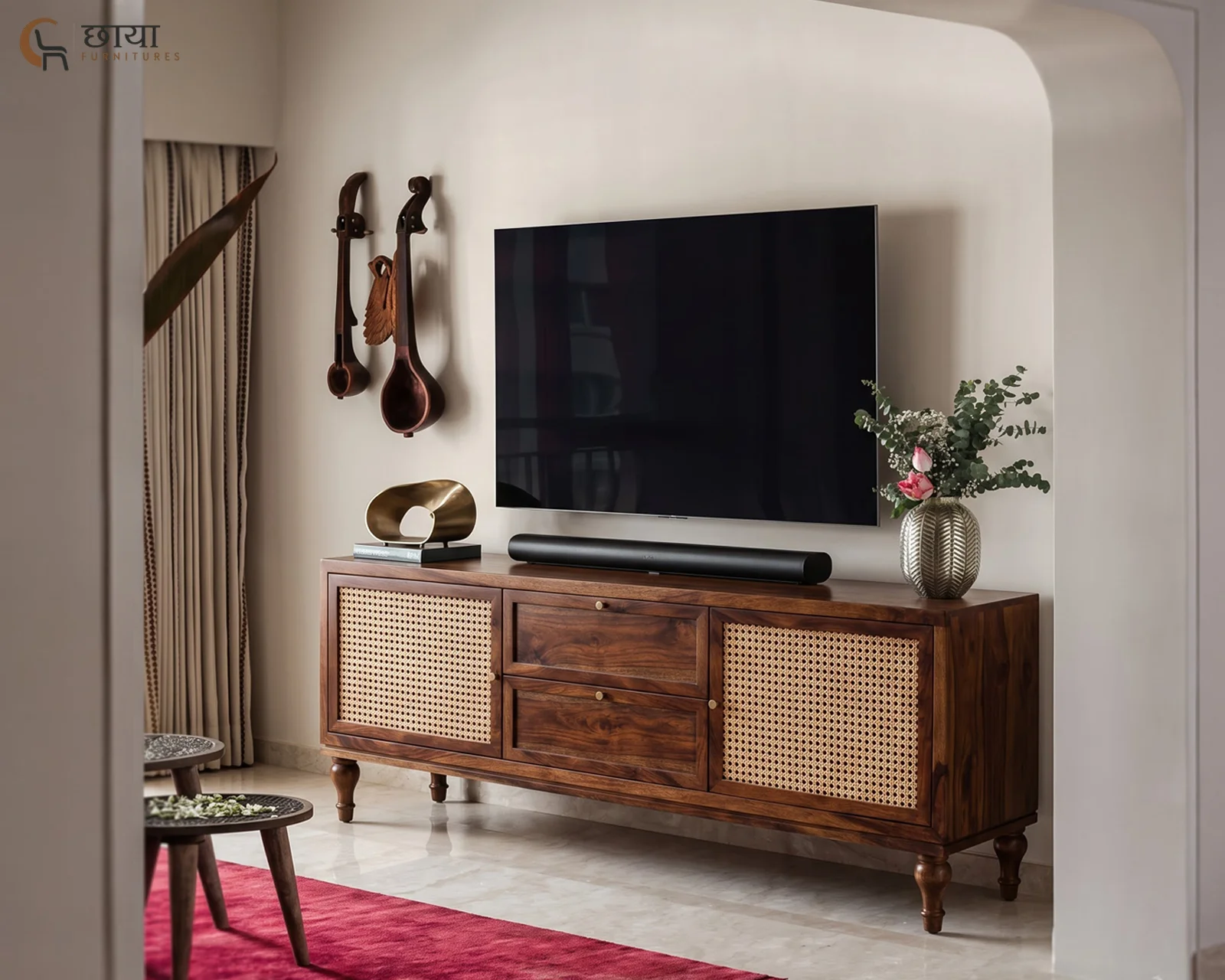 Avora TV Unit (Honey Finish) — front (1)
