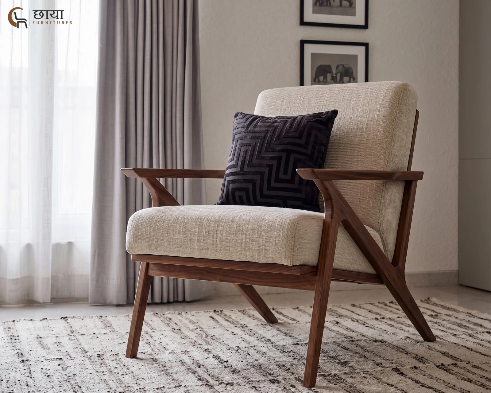 Ned Arm Chair (Cream) — 8