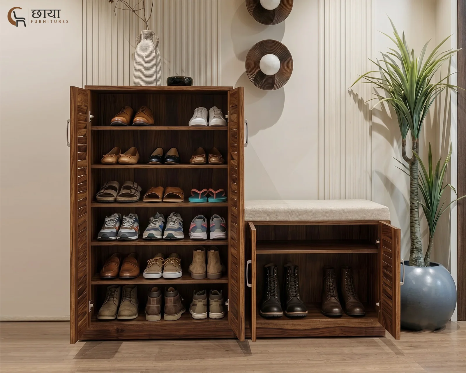 Veyra Shoe Rack (Honey Finish) — 15