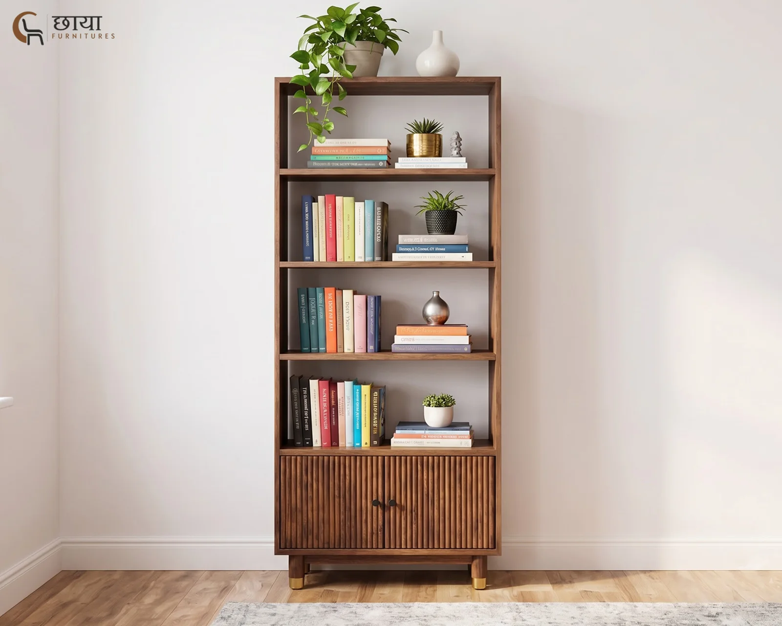 Nemili Book Shelf (Mango Wood, Teak Finish) — 8