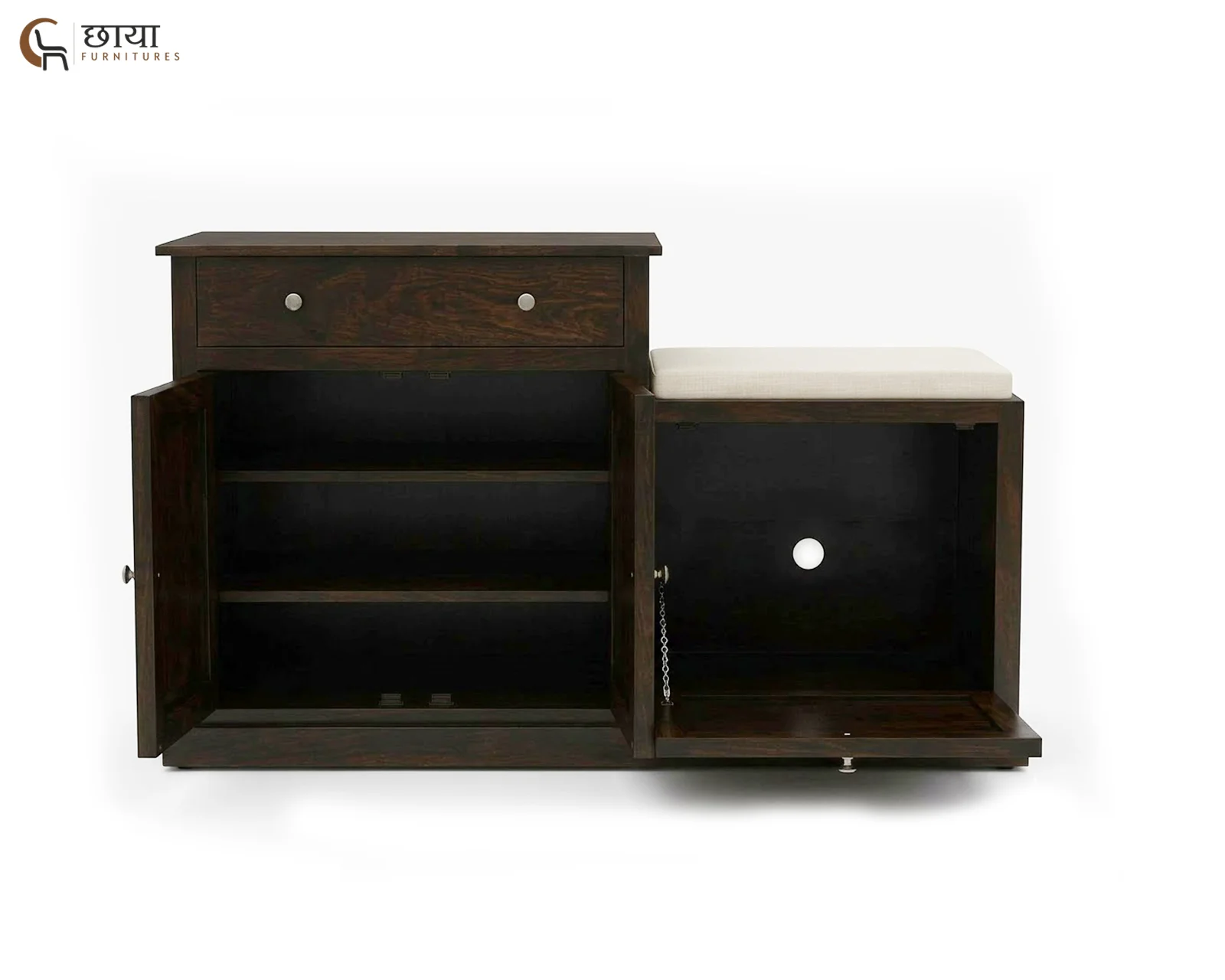 Elara Shoe Rack (Walnut Finish) — 9