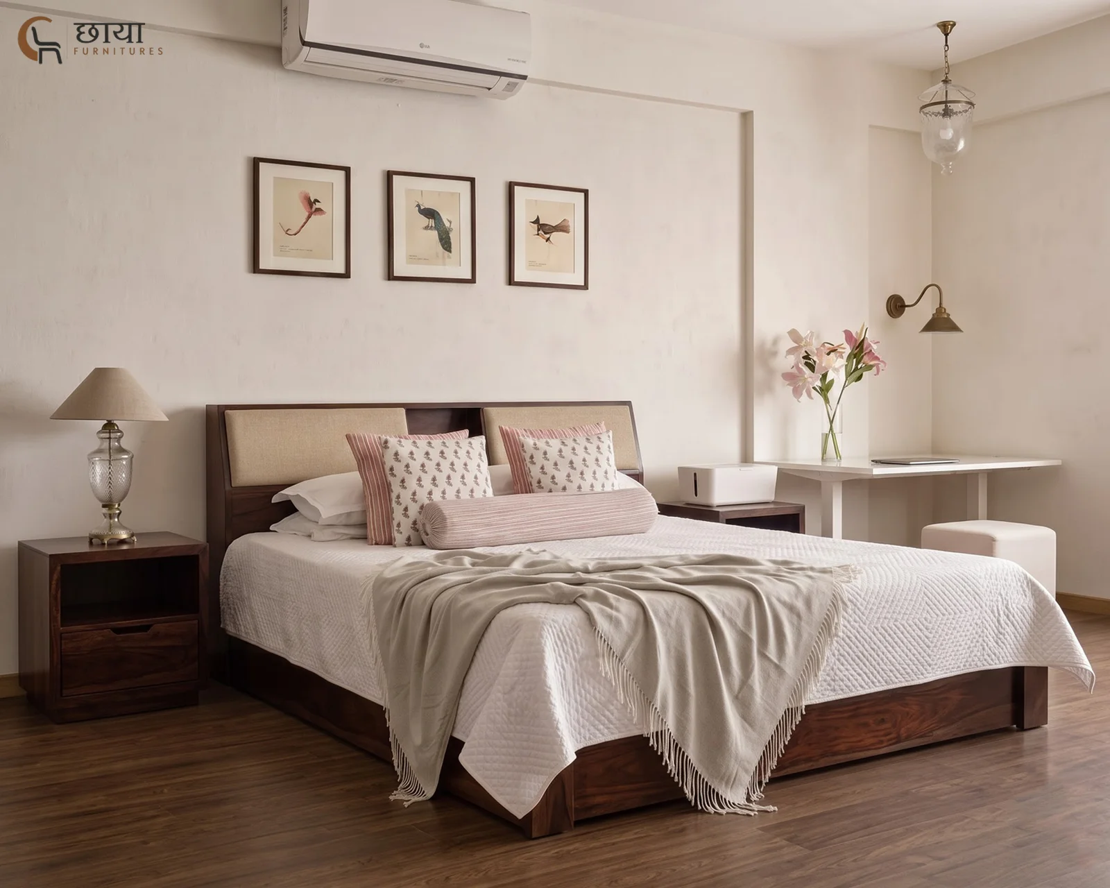 Darbar Sheesham Wood Bed With Drawer Storage (Queen Size, Walnut Finish) — 31