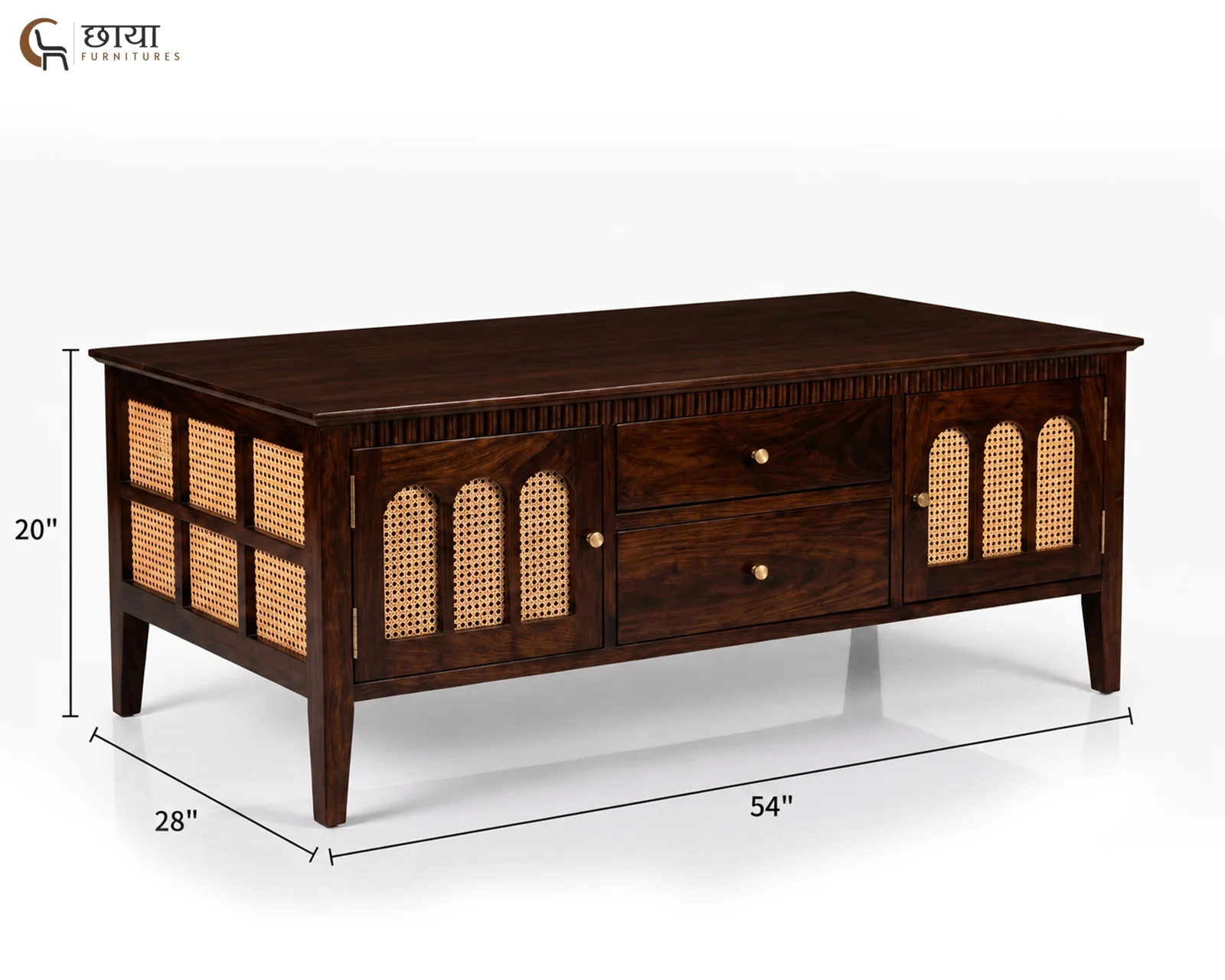 Neer Coffee Table (Walnut Finish) — dim