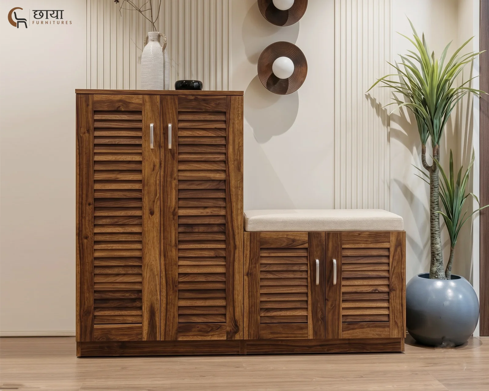 Veyra Shoe Rack (Honey Finish) — 17