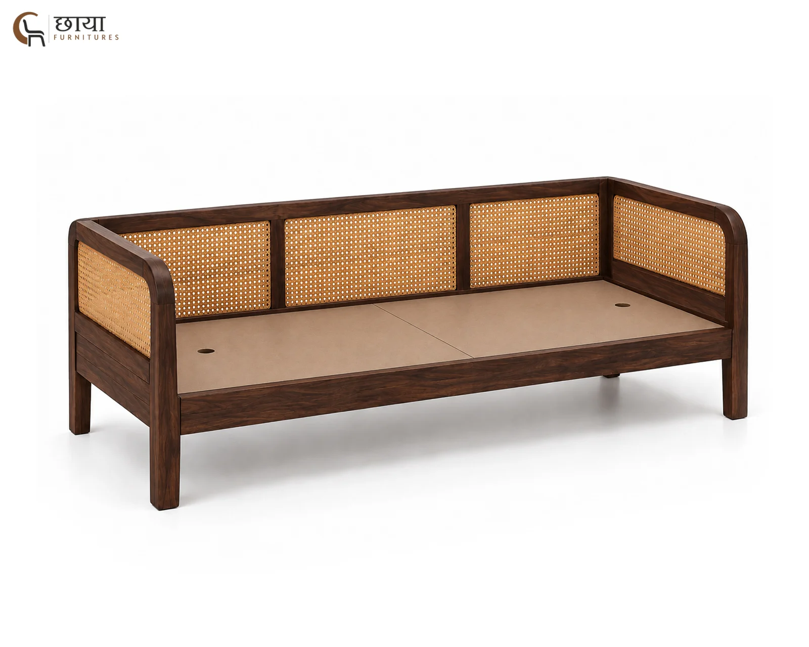 Rickon Sheesham Wood Diwan (Walnut Finish) — 1