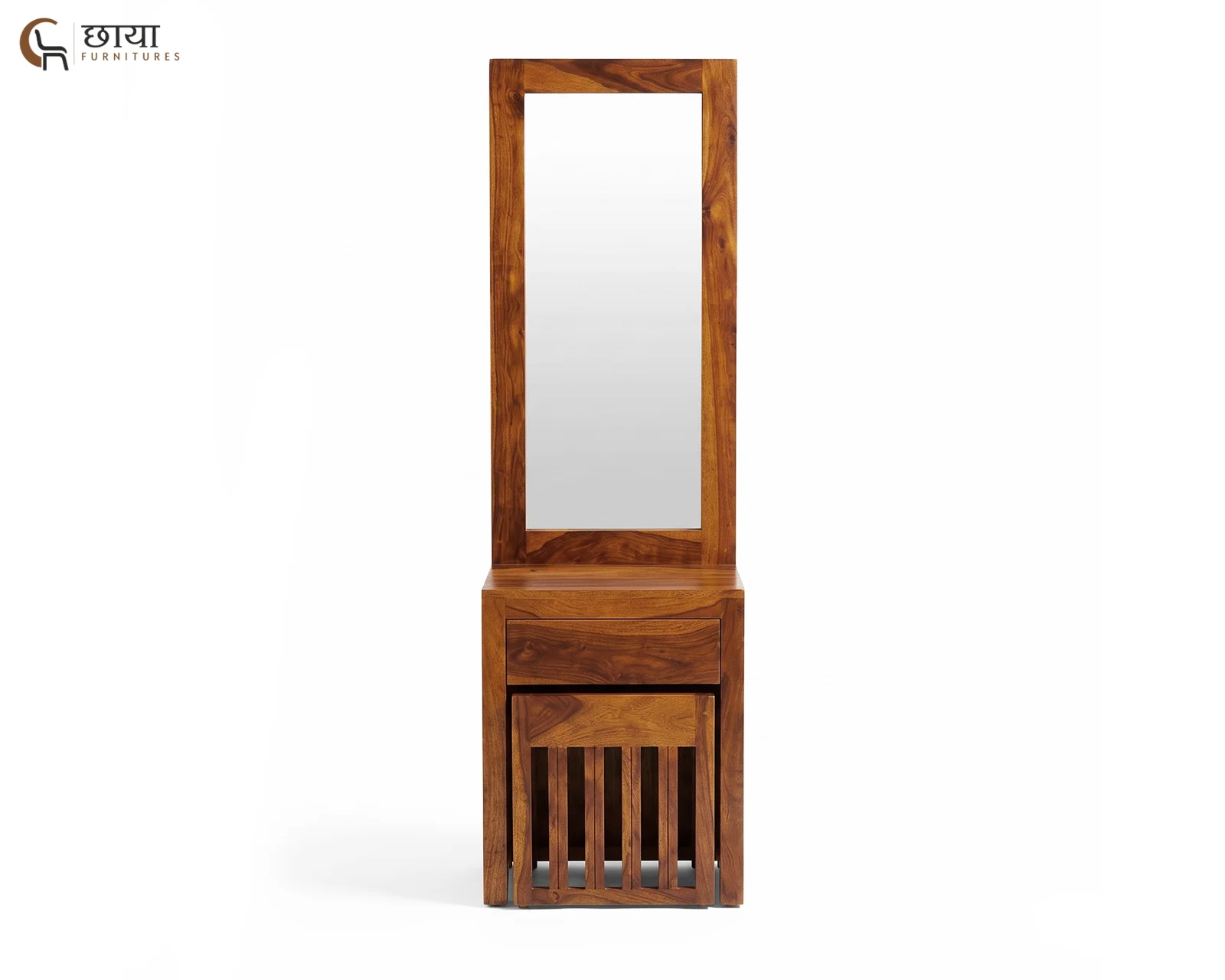Rowan Sheesham Wood Dressing Table (Honey Finish) — 8