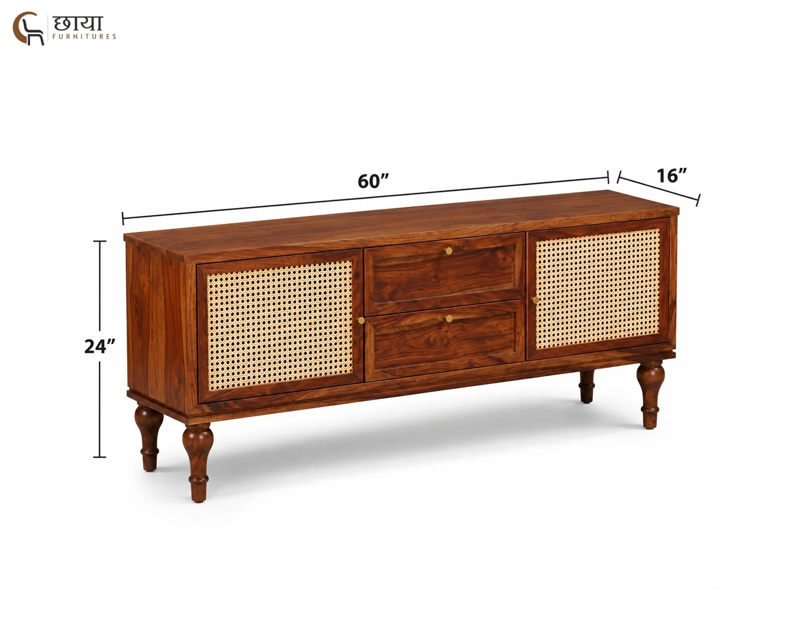 Avora TV Unit (Honey Finish) — dim 6