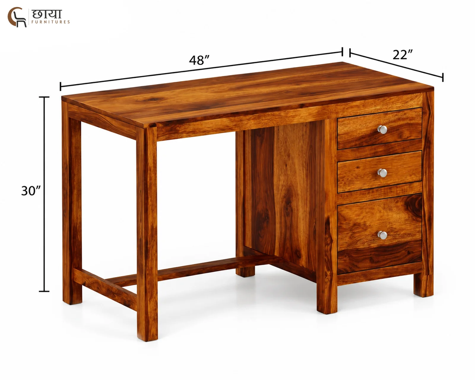 Tuco Study Table (Honey Finish) — dim 4