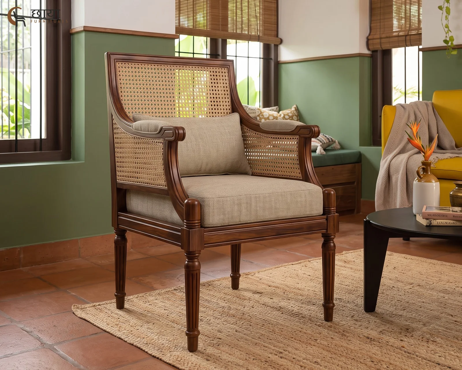 Novi Arm Chair (Teak Finish) — 9