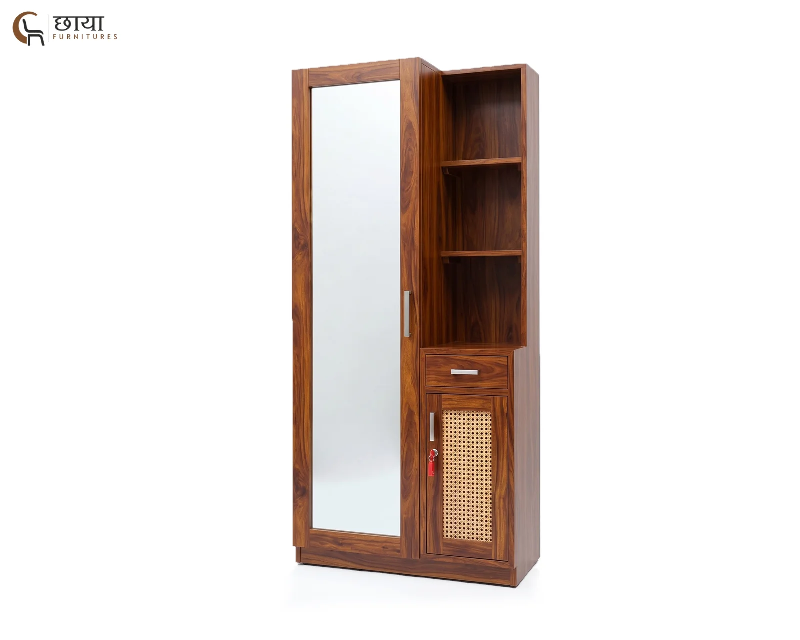Aranya Sheesham Wood Dressing Table with Mirror (Honey Finish) — 11