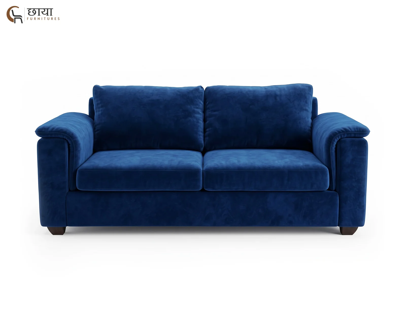 Liora 3 Seater Fabric Sofa (Blue Velvet) — 2