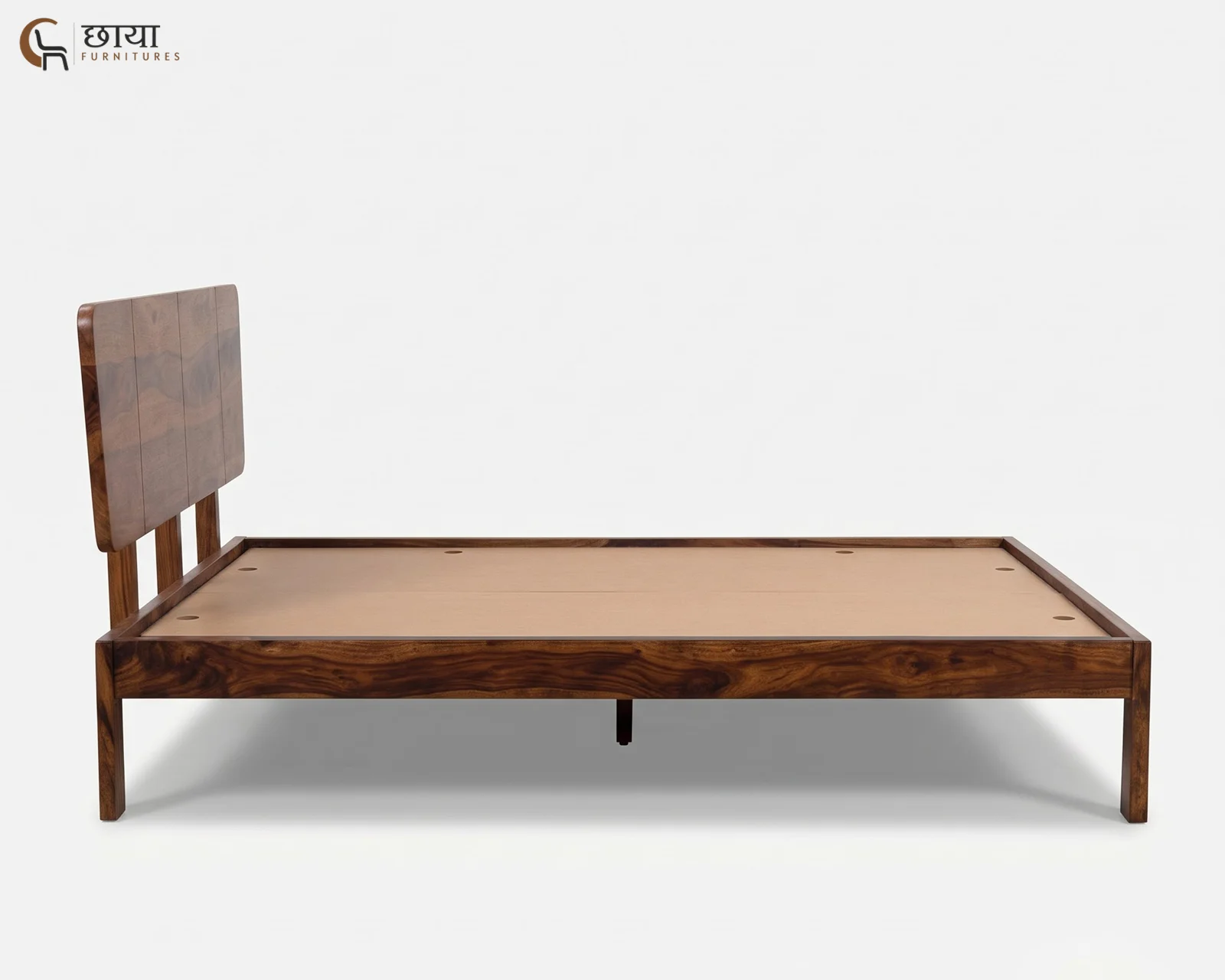 Veer Sheesham Wood Bed Without Storage (King Size, Honey Finish) — 11