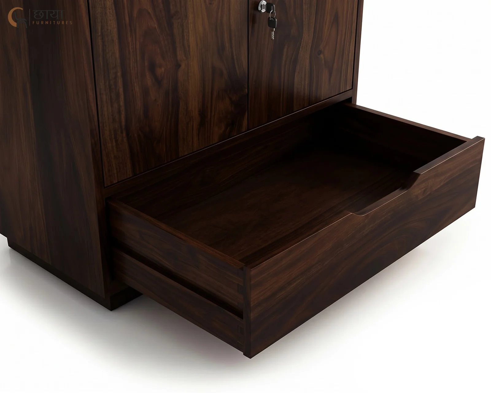Jimbeam 2 Door Wardrobe (Walnut Finish) — 8