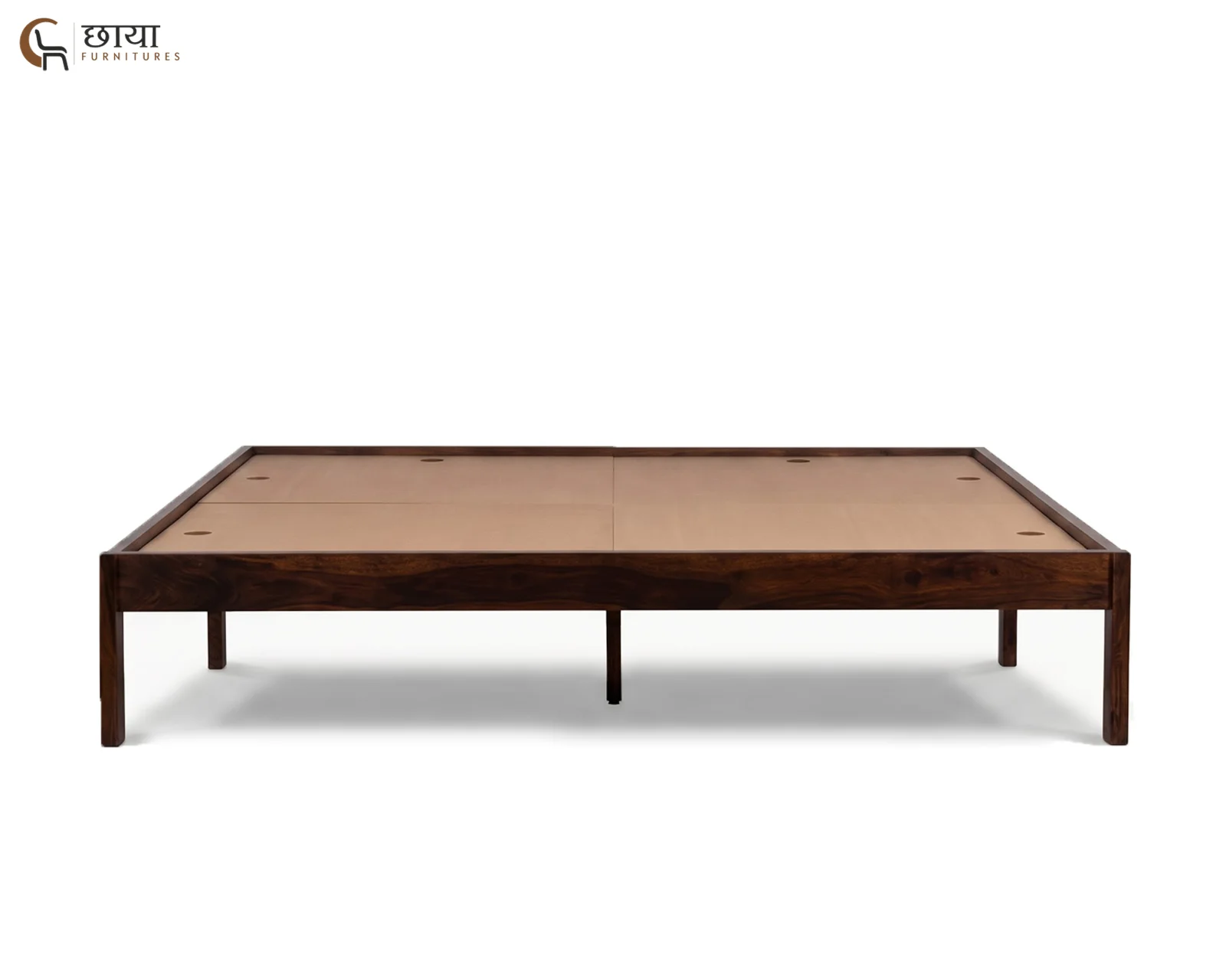 Yara Sheesham Wood Bed Without Storage (King Size, Walnut Finish) — 5