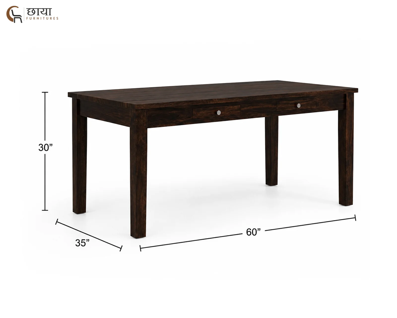 Riwaaz 6 Seater Dining Table Set (Walnut Finish) — 30