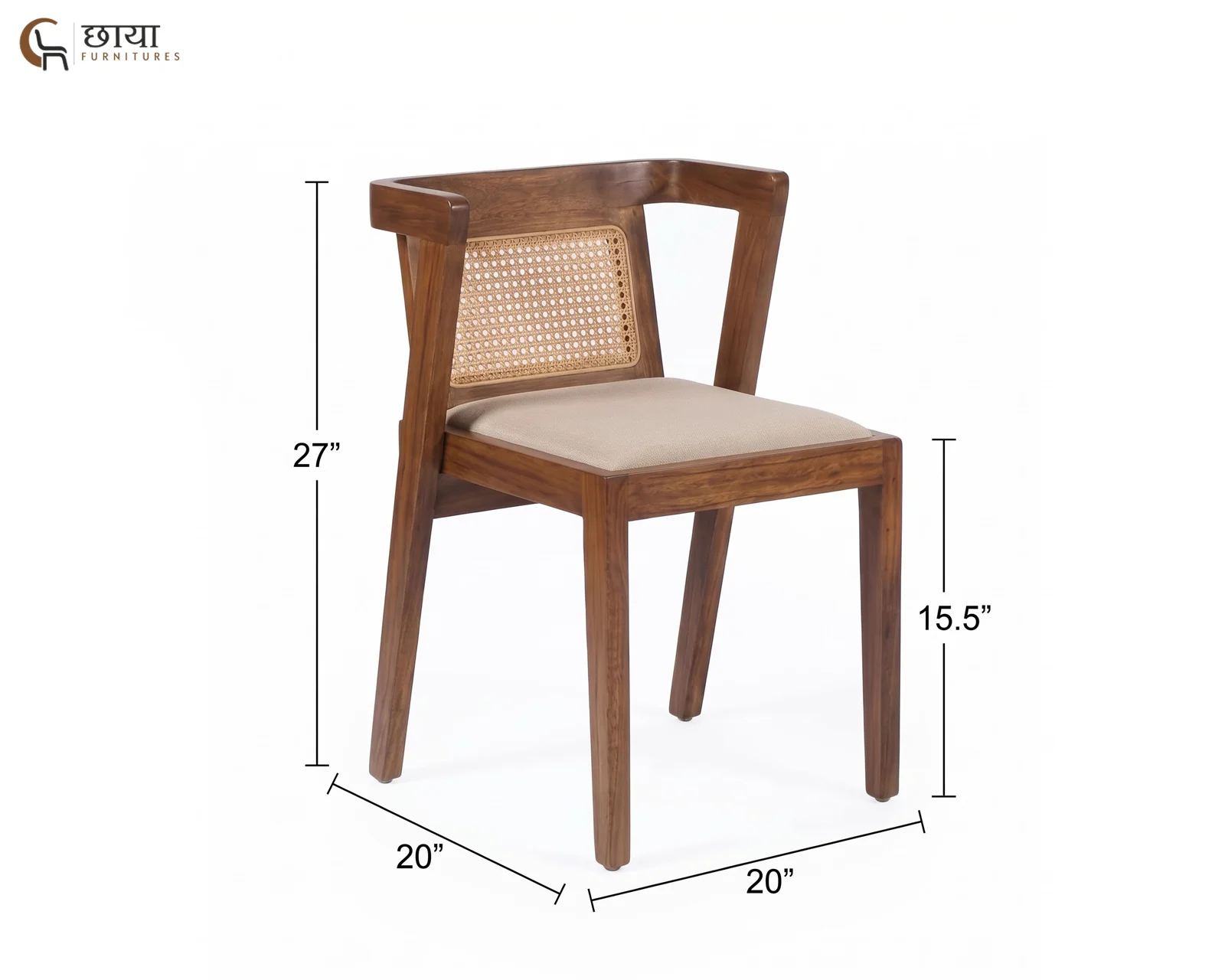 Ryder 2 Seater Dining Set (Mango Wood, Teak FInish) — chair 2