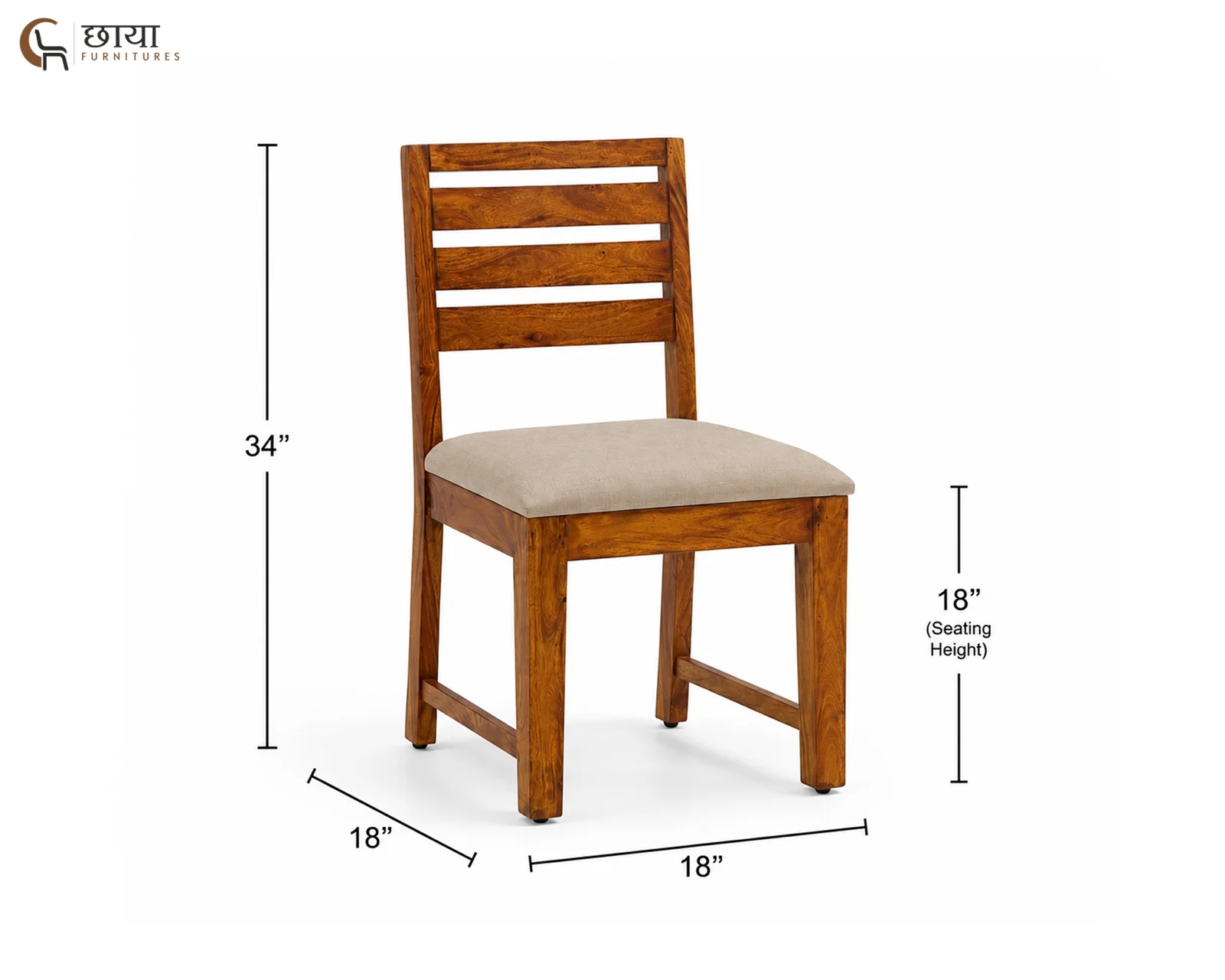 Riwaaz 6 Seater Dining Table Set (Honey Finish) — 26