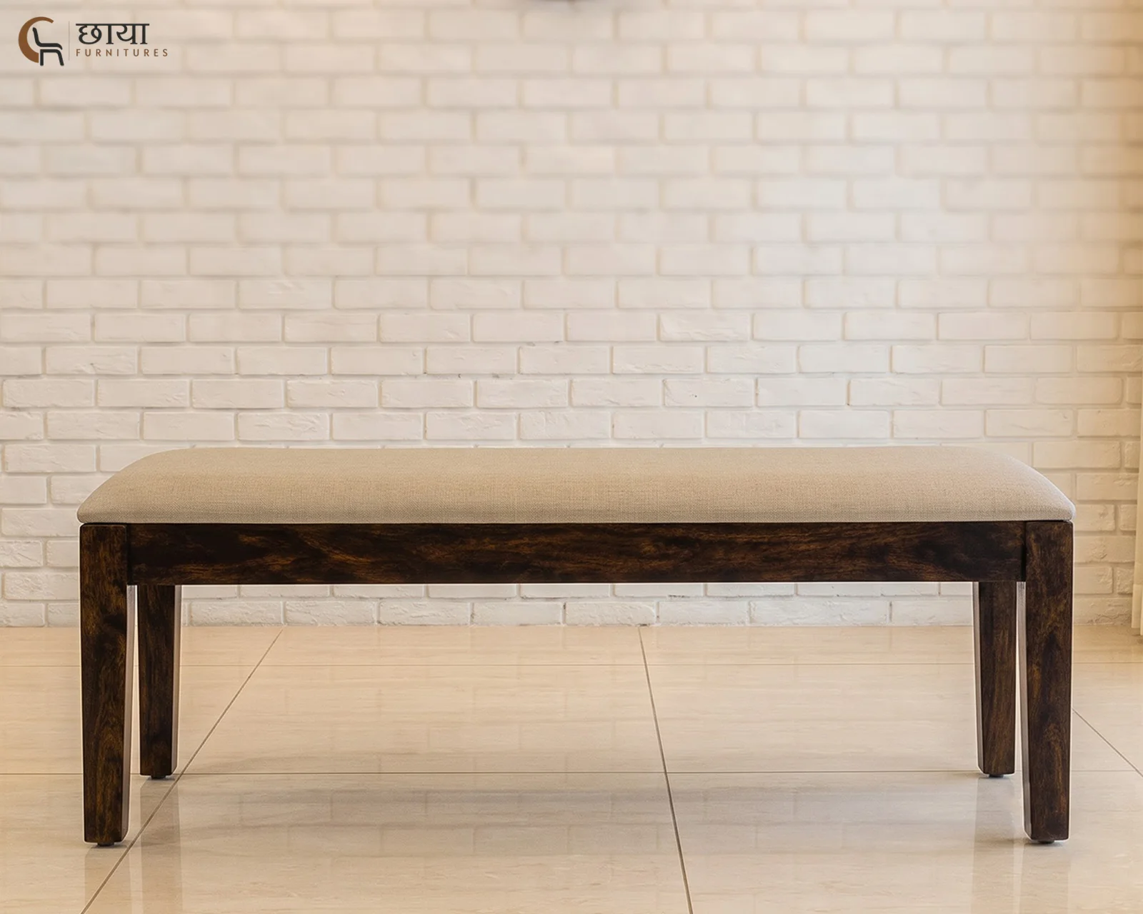 Riwaaz Dining Bench (Walnut Finish) — 101