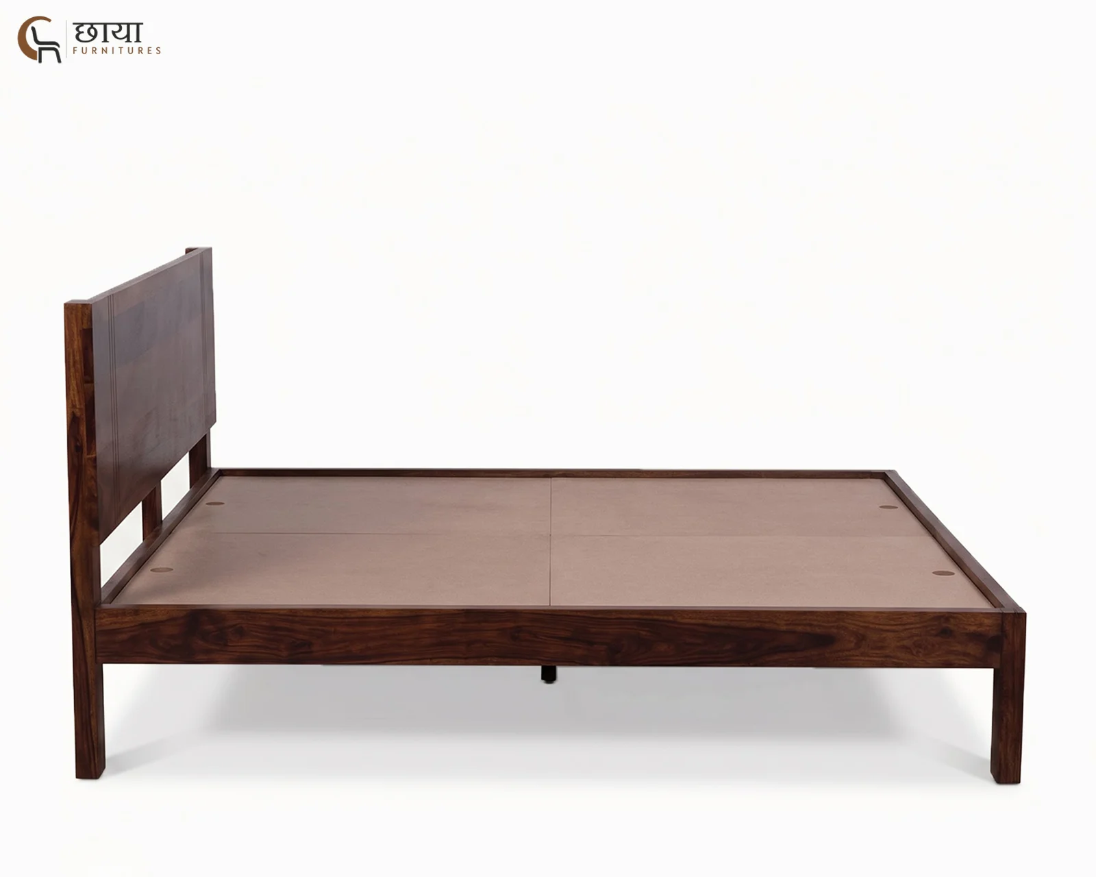 Martha Sheesham Wood Bed Without Storage (King Size, Walnut Finish) — 9