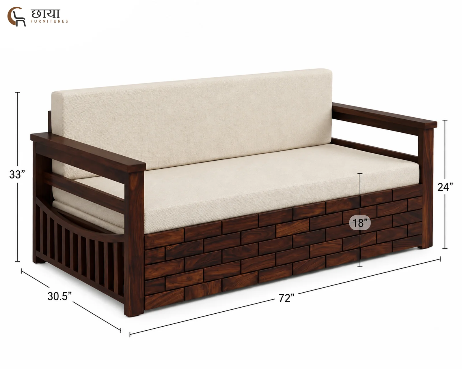Varys Wooden Sofa Cum Bed (King Size, Walnut Finish) — king size (3)