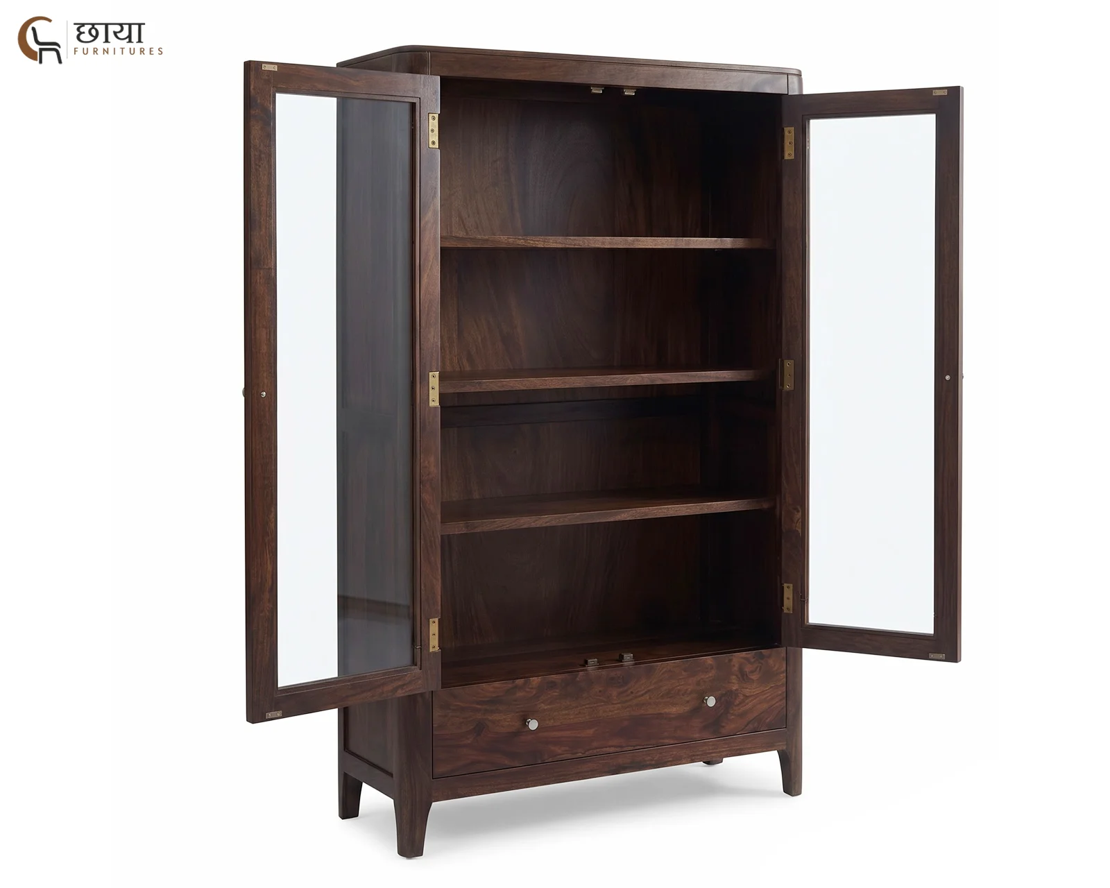 Tommy Sheesham Wood Kitchen Cabinet (Walnut Finish) — 2