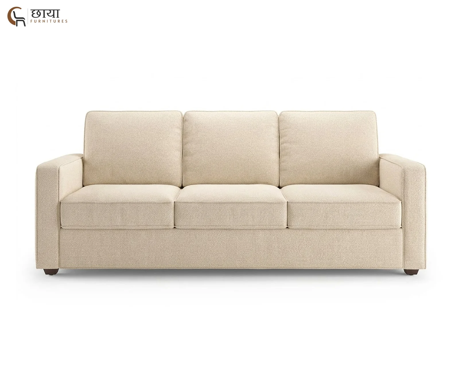 Cairo 3 Seater Fabric Sofa (Cream) — 2