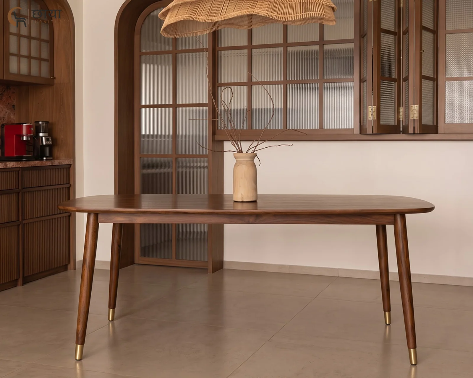 Rasoi 6 Seater Dining Table (Honey Finish) — 14