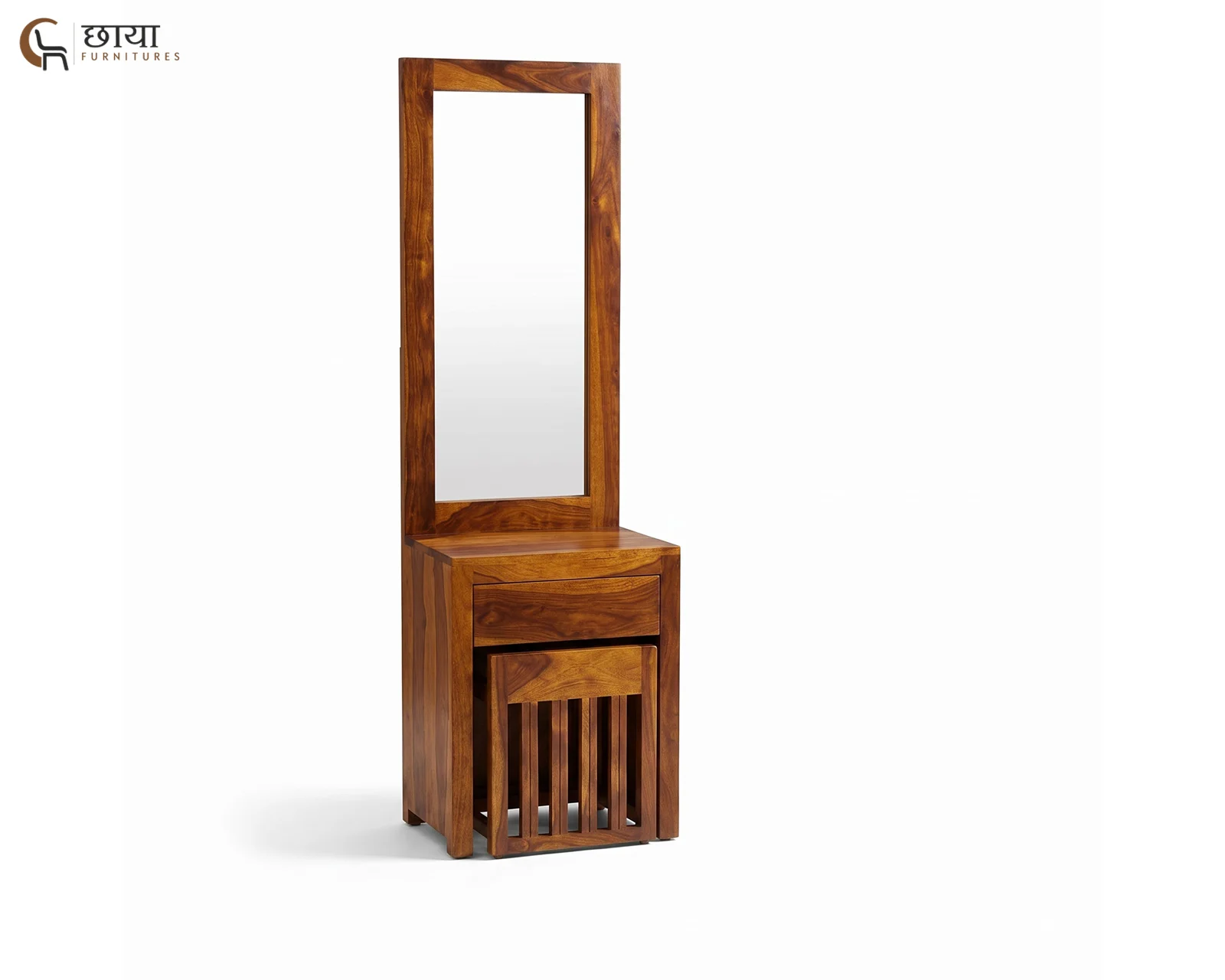 Rowan Sheesham Wood Dressing Table (Honey Finish) — 7