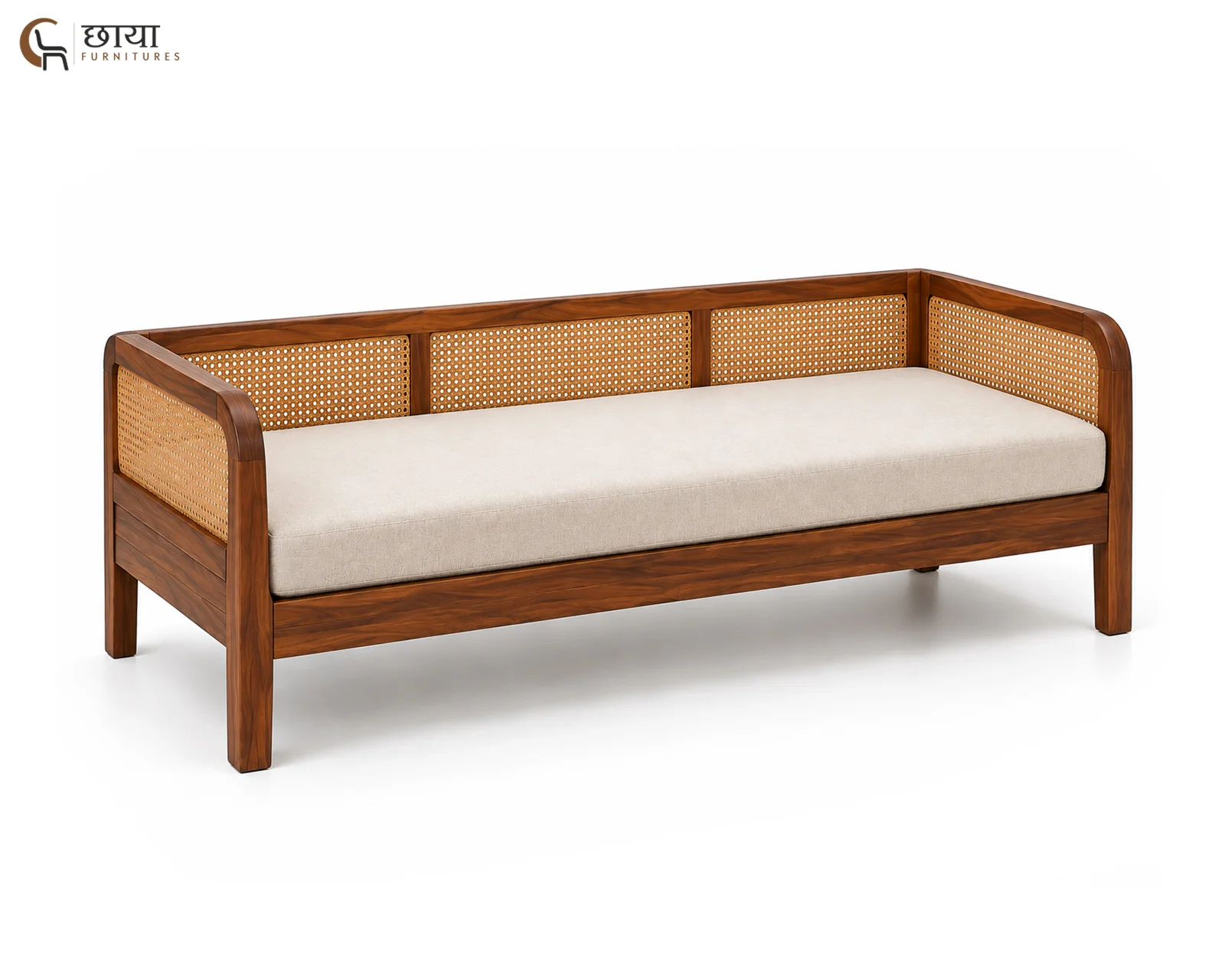 Rickon Sheesham Wood Diwan (Honey Finish) — 05