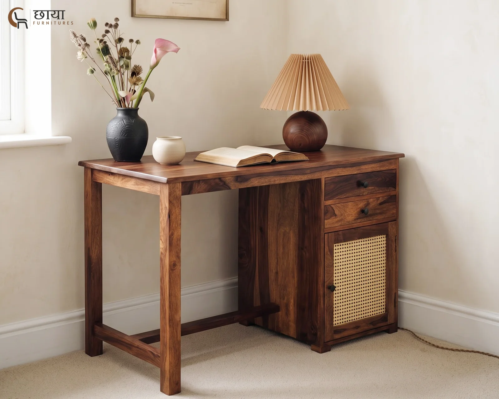 Walter Study Table (Teak Finish) — 5