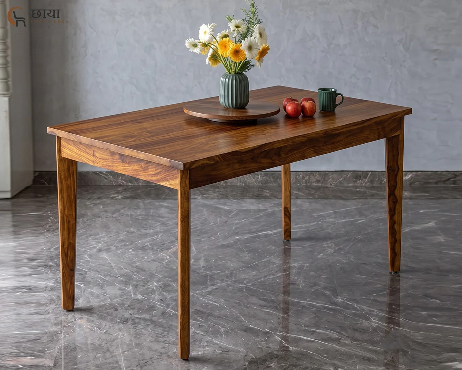 Aangan 6 Seater Dining Table (Honey Finish) — 07