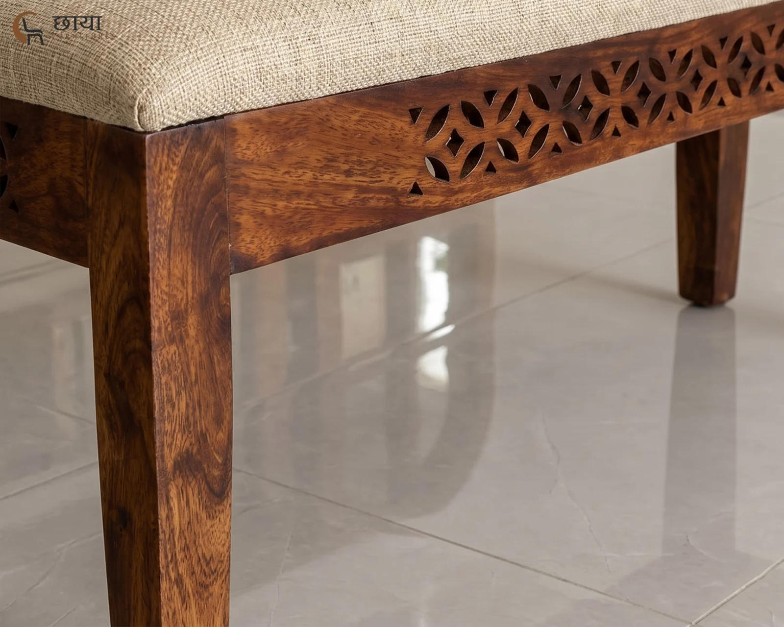 Luxe Dining Bench (Honey Finish) — 12