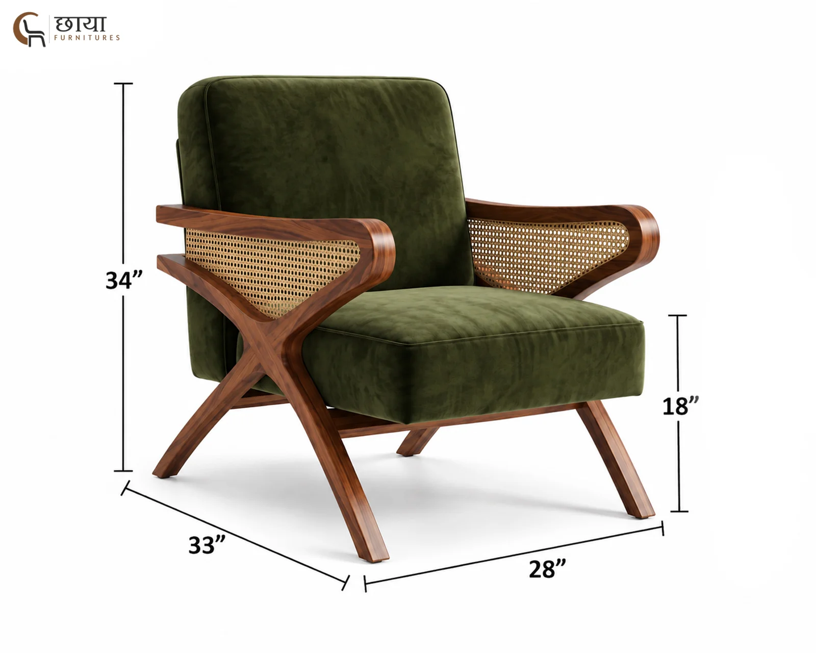 Hunk Arm Chair (Green Velvet) — dim 8