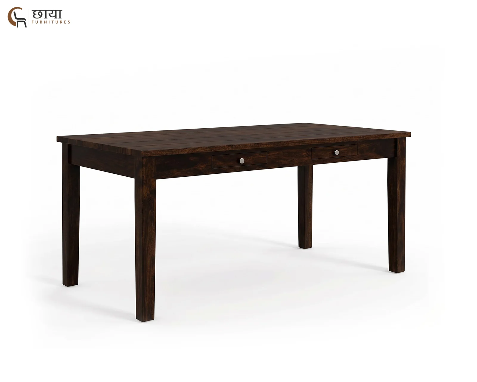 Riwaaz 6 Seater Dining Table (Walnut Finish) — 7