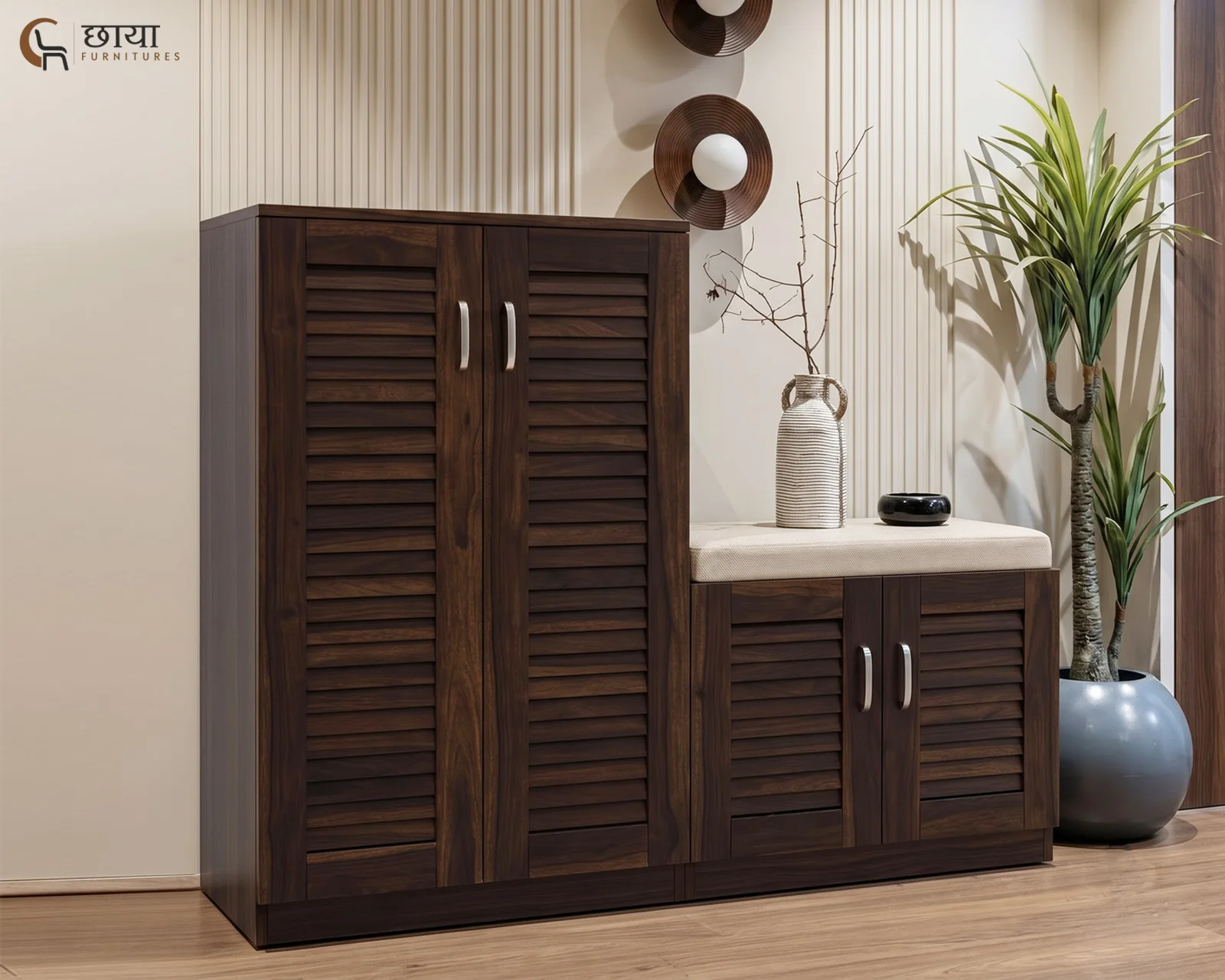 Veyra Shoe Rack (Walnut Finish) — front (1)