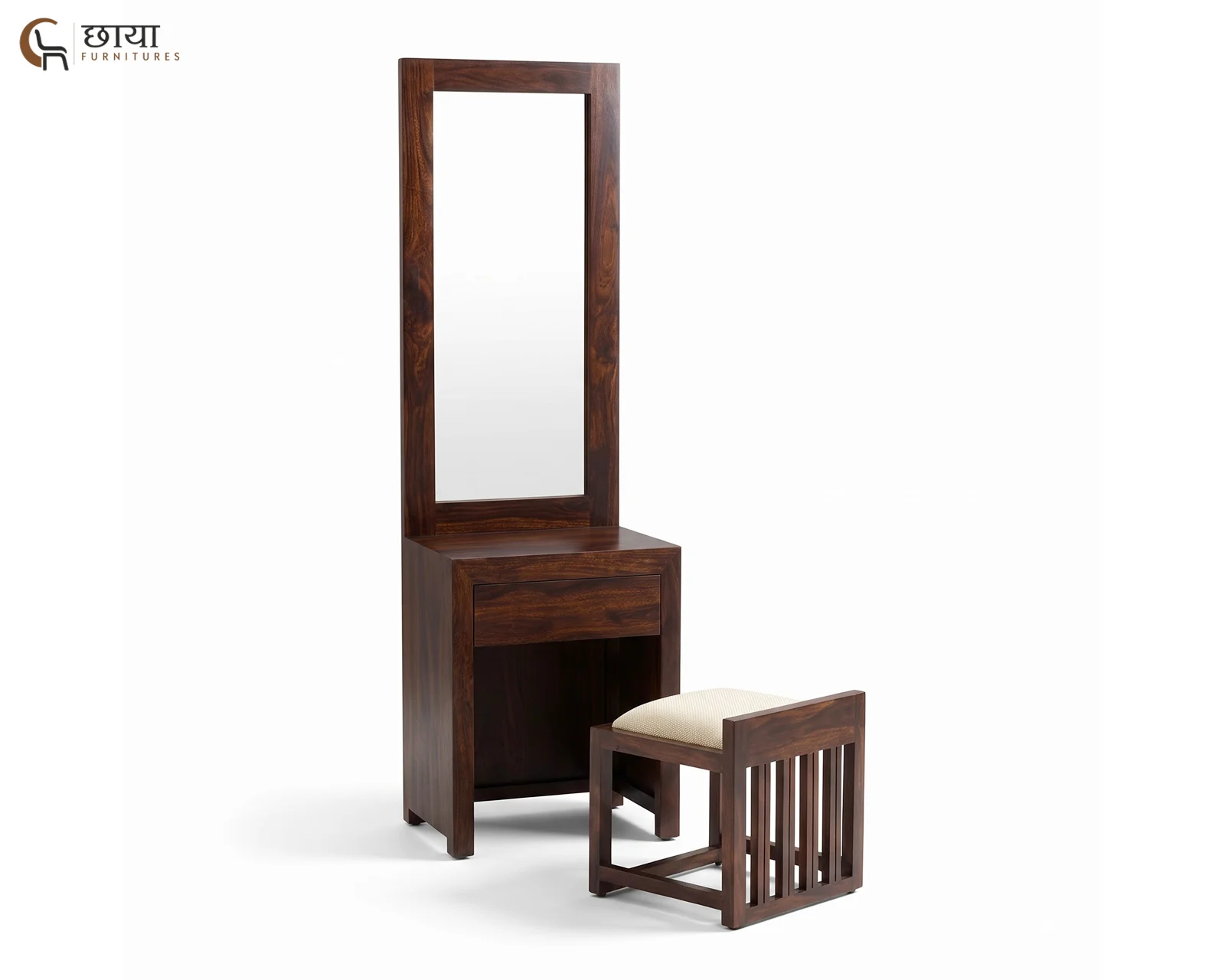Rowan Sheesham Wood Dressing Table (Walnut Finish) — 4